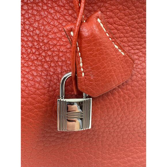 Hermes Birkin 30 Red Leather Palladium Hardware Top Handle Bag - Picture 6 of 16
